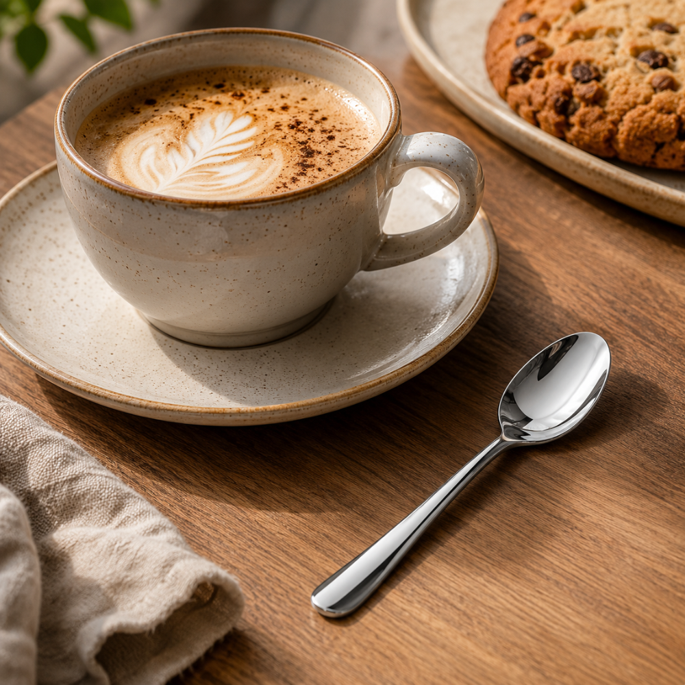 Stainless Steel Tea Spoon Set – 6 Piece Modern Coffee & Dessert Spoon Collection