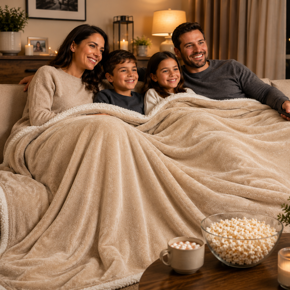 Plush Blanket with Sherpa Reverse – Ultra Soft Warm Fleece Throw Blanket