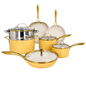 Premium Non-Stick Cookware Set with Glass Lids – Multi-Colour Variants