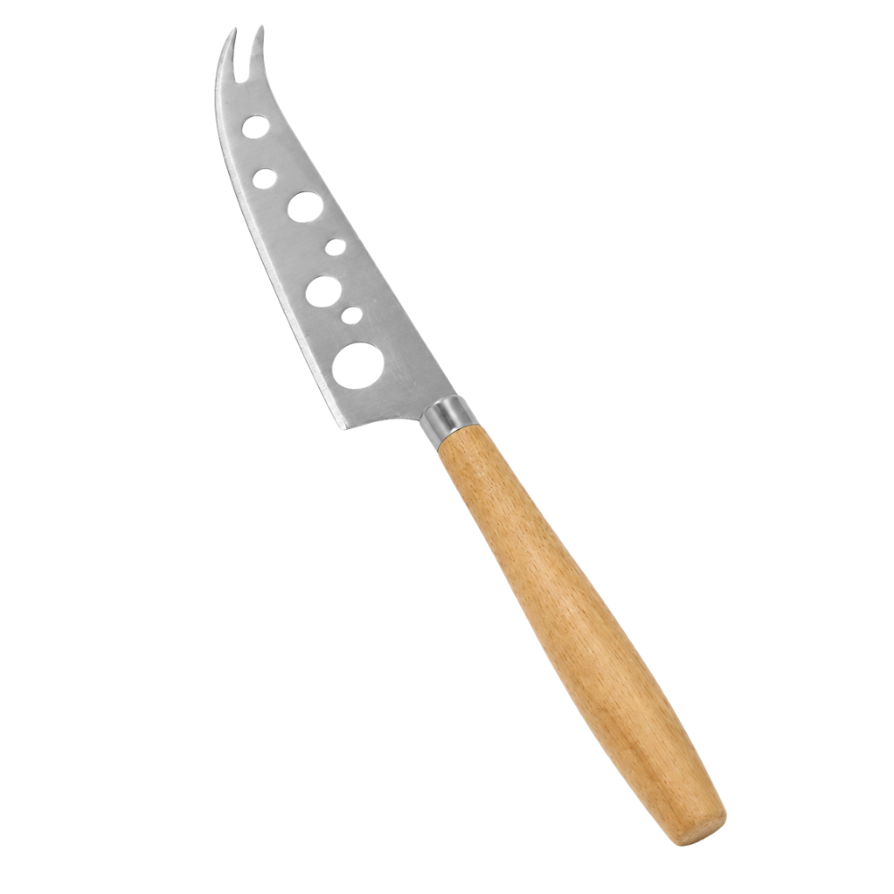 Stainless Steel Cheese Knife with Wooden Handle – Multi-Purpose Cheese Serving Knife