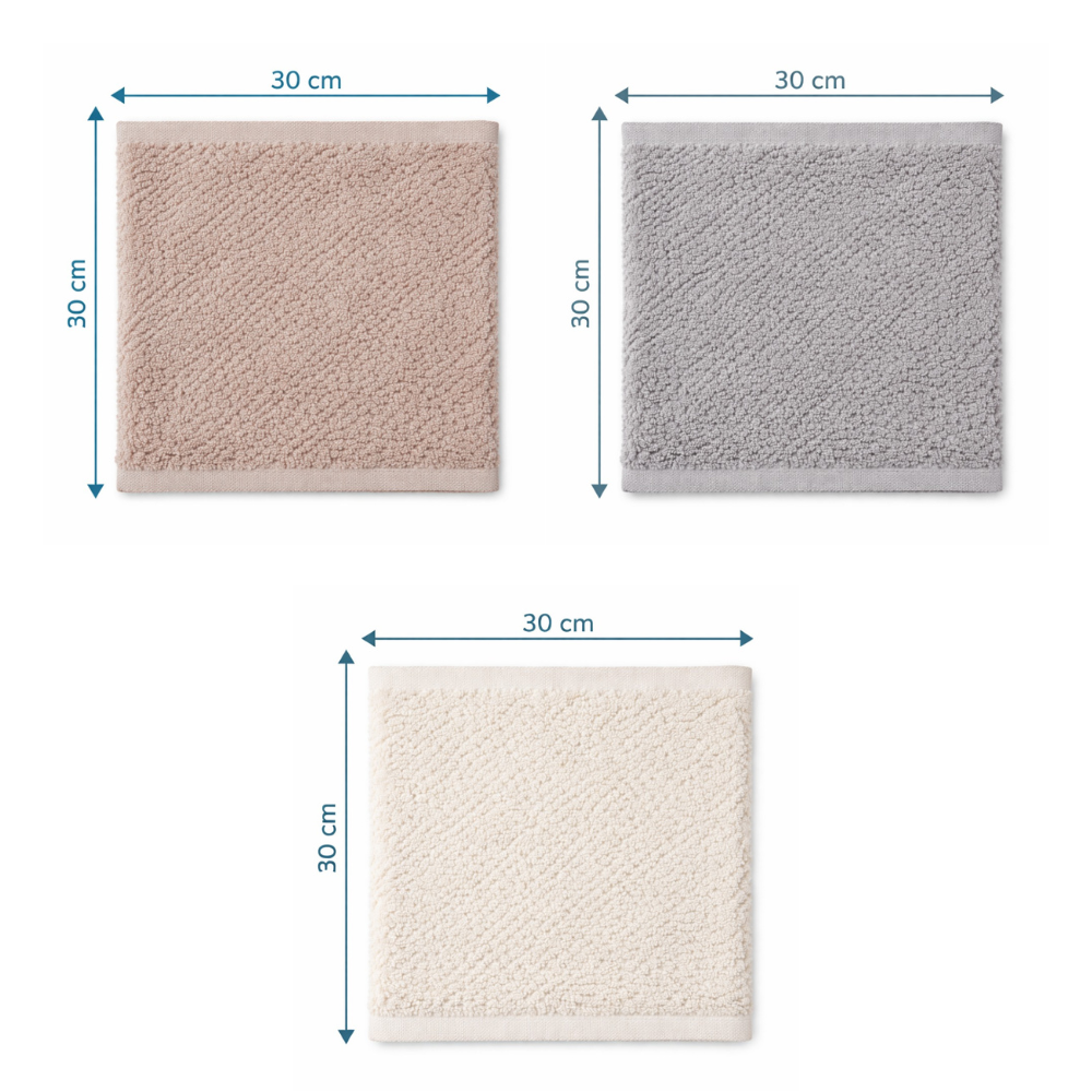 3-Piece Soft Washcloth Set - Ultra-Absorbent Gentle Face & Body Towels