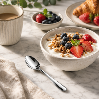 Stainless Steel Tea Spoon Set – 6 Piece Modern Coffee & Dessert Spoon Collection