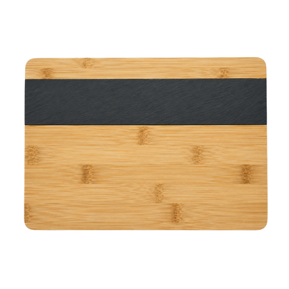 Bamboo & Slate Serving Board – 27 cm Modern Cheese and Snack Platter Board