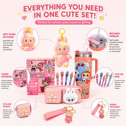 Big Into Energy Plush Keychain Gift Set – Stationery & Tumbler Bundle