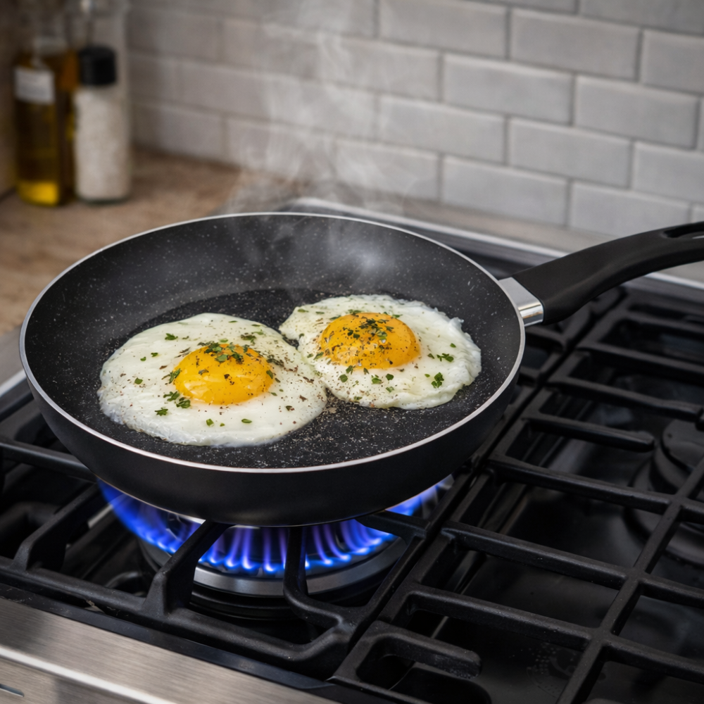 Black Non-Stick Frying Pan - Durable Everyday Cooking Pan