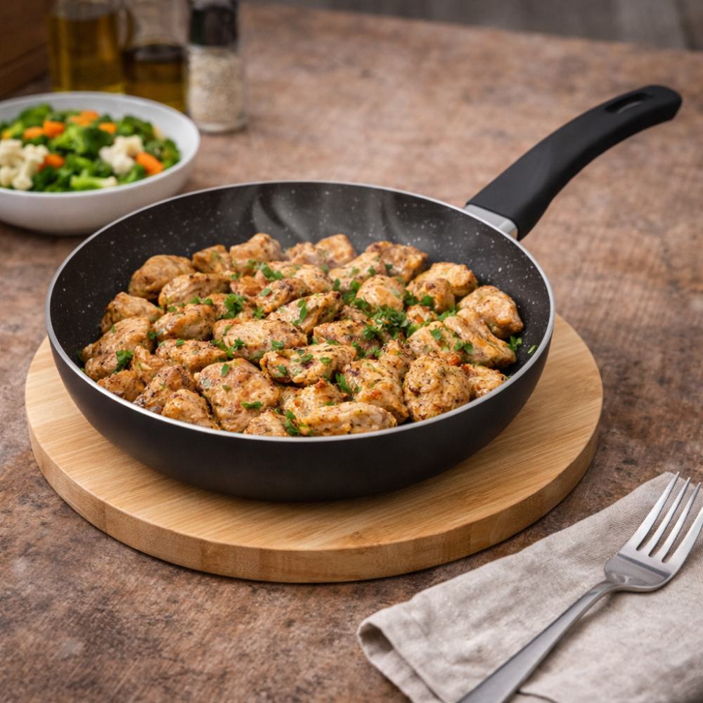 Black Non-Stick Frying Pan - Durable Everyday Cooking Pan