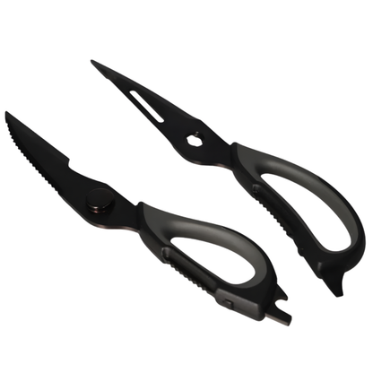 6-Piece Wooden Kitchen Utensil Set with Silicone Handles & Kitchen Scissors