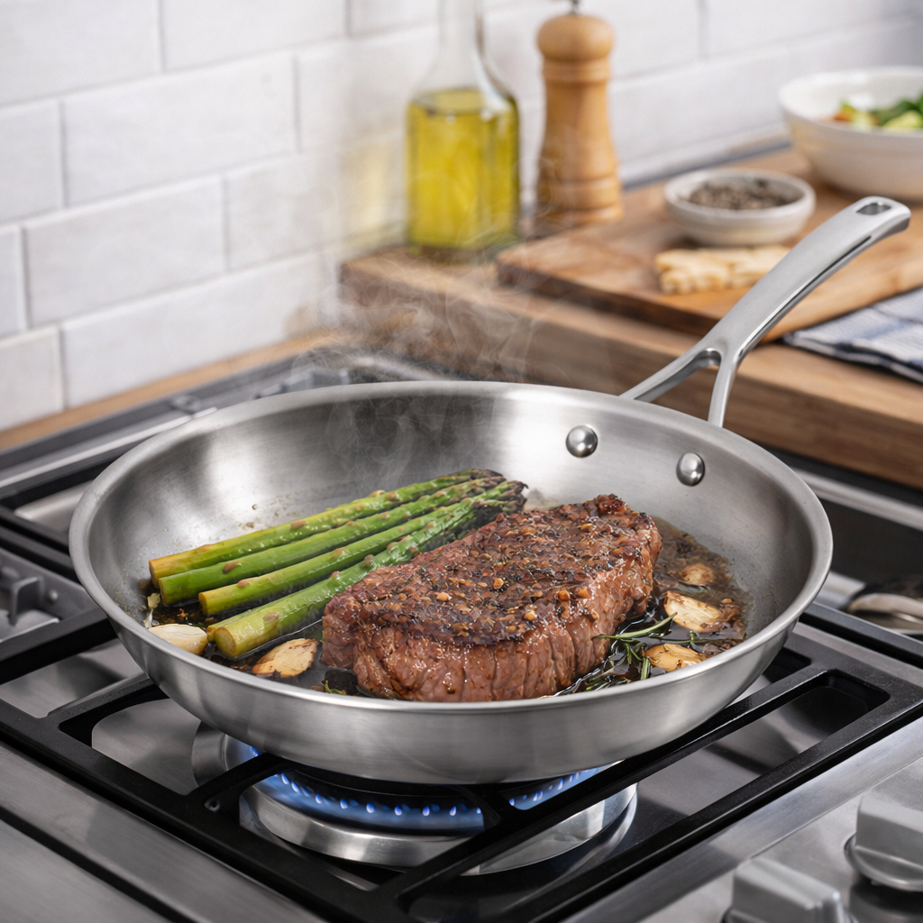 Stainless Steel Frying Pan - Premium Chef's Classic Frying Pan
