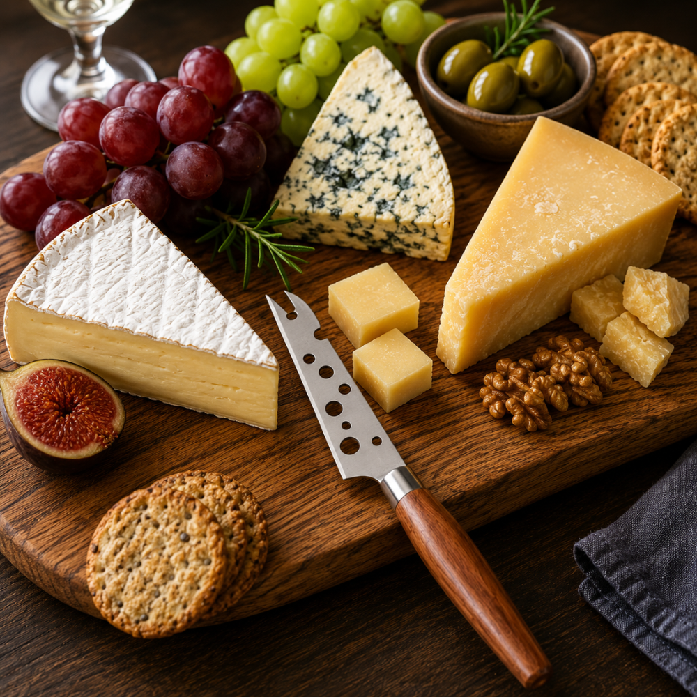 Stainless Steel Cheese Knife – 25.7 cm Wooden Handle Cheese Cutter & Serving Knife