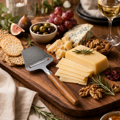 Stainless Steel Cheese Slicer with Wooden Handle – 22 cm Cheese Cutter & Serving Tool
