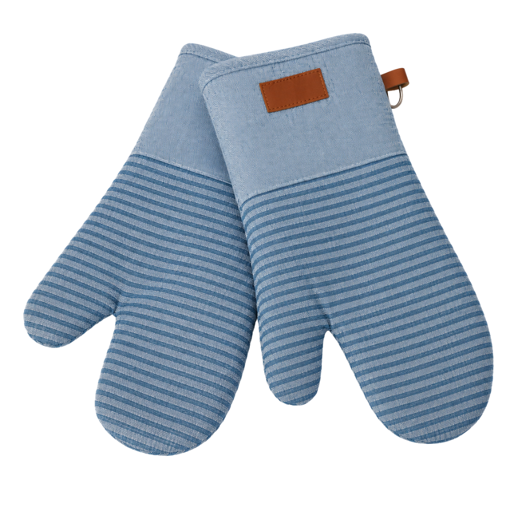 Heat Resistant Oven Gloves – Quilted Kitchen Cooking Mitts (Pair)