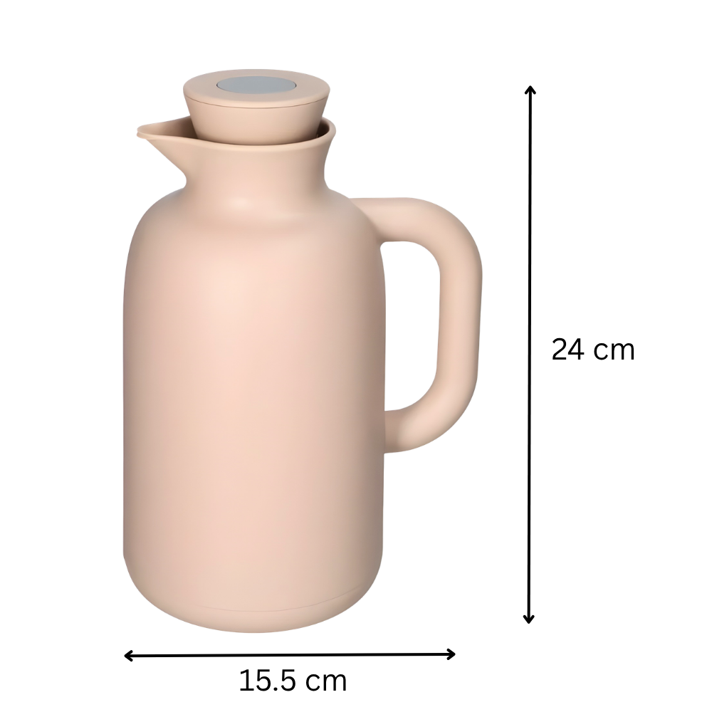 1L Matte Beige Double Wall Vacuum Jug - Thermal Insulated Beverage Flask (Matte Beige)