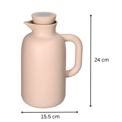 1L Matte Beige Double Wall Vacuum Jug - Thermal Insulated Beverage Flask (Matte Beige)