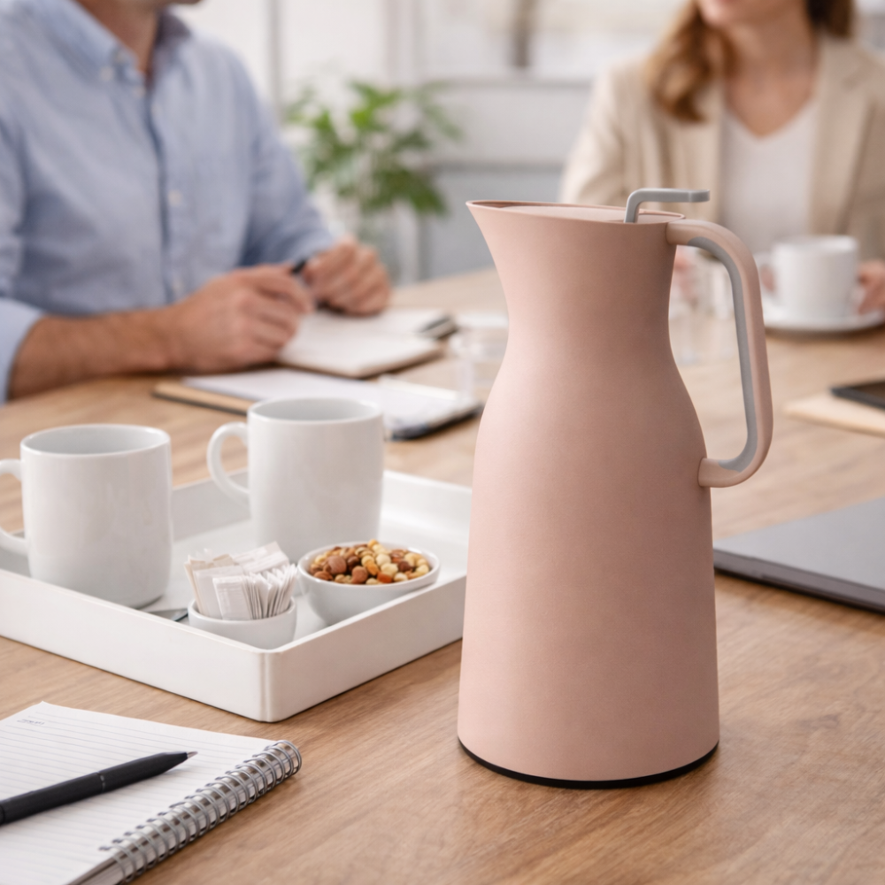 1L Matte Pink Double Wall Vacuum Jug - Thermal Insulated Water & Beverage Flask