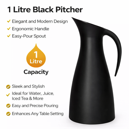 1L Double Wall Vacuum Jug - Thermal Insulated Coffee and Tea Flask