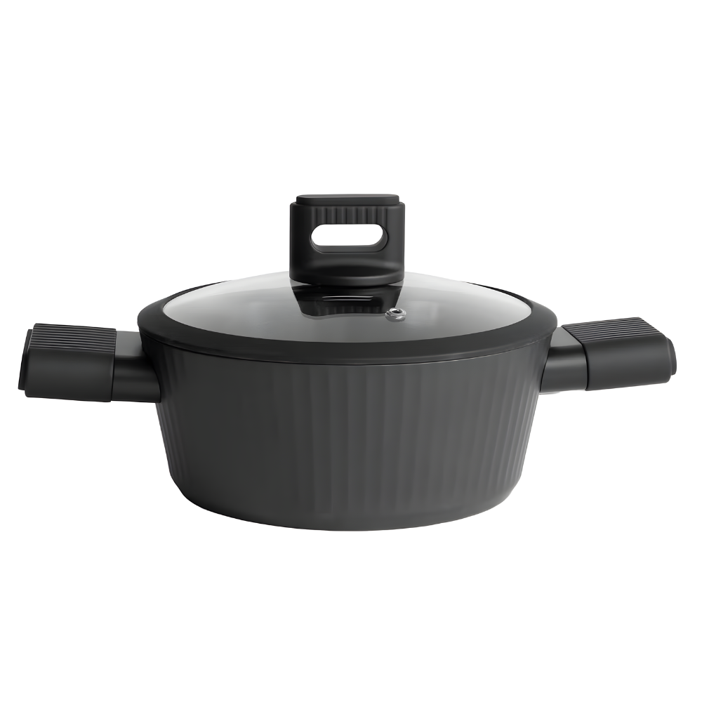 Forged Non-Stick Casserole Pot with Glass Lid - Induction Ready