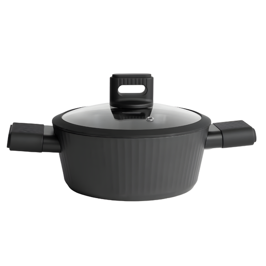 Forged Non-Stick Casserole Pot with Glass Lid - Induction Ready