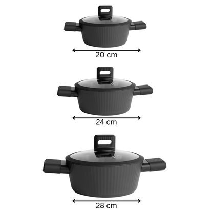 Forged Non-Stick Casserole Pot with Glass Lid - Induction Ready