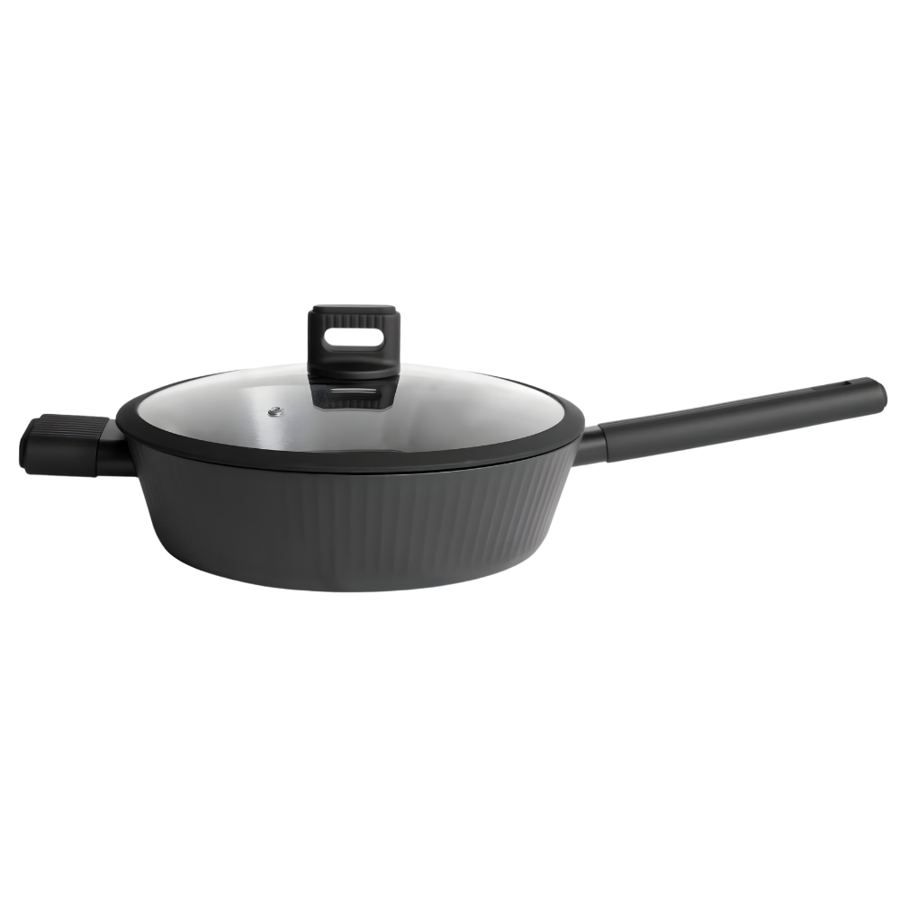 Forged Deep Non-Stick Frying Pan with Glass Lid - Induction Ready - 28 cm