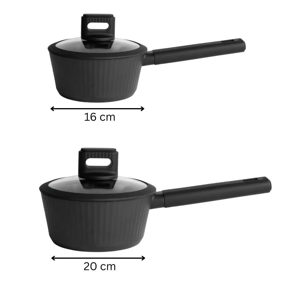 Forged Non-Stick Saucepan with Glass Lid & Heat-Resistant Handle - Induction Ready