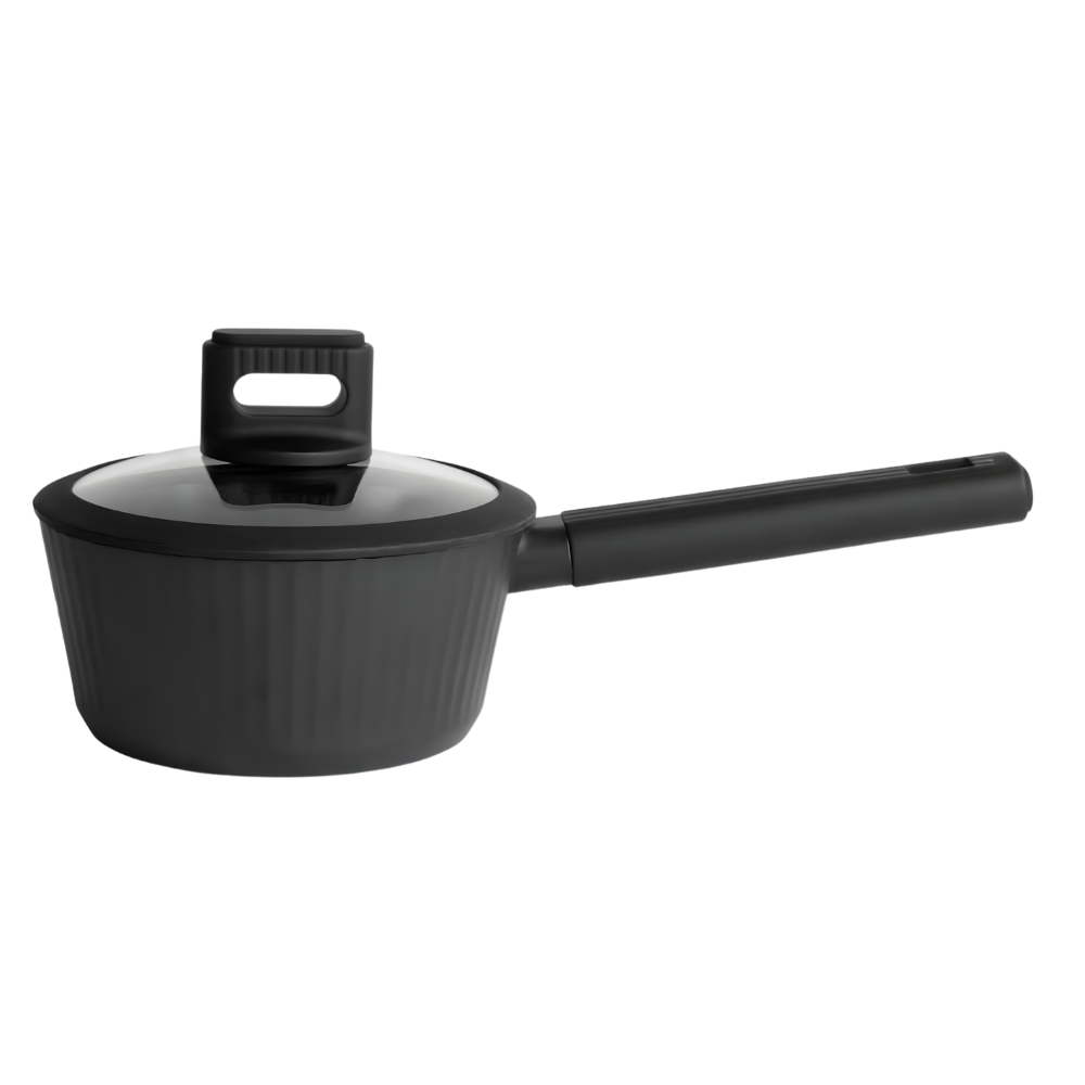Forged Non-Stick Saucepan with Glass Lid & Heat-Resistant Handle - Induction Ready