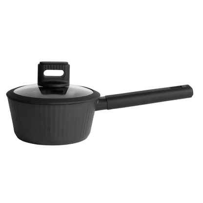 Forged Non-Stick Saucepan with Glass Lid & Heat-Resistant Handle - Induction Ready