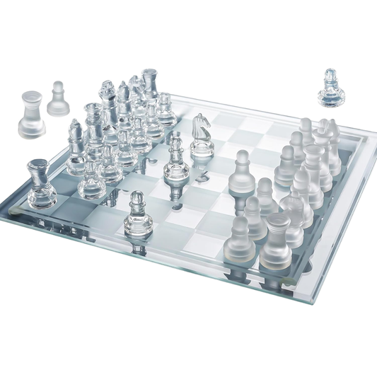 Glass Chess Set – Premium Frosted & Clear Glass Board Game