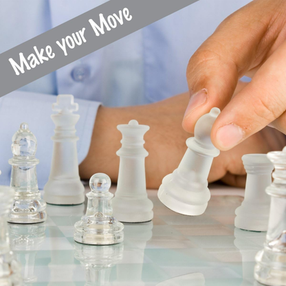 Glass Chess Set – Premium Frosted & Clear Glass Board Game