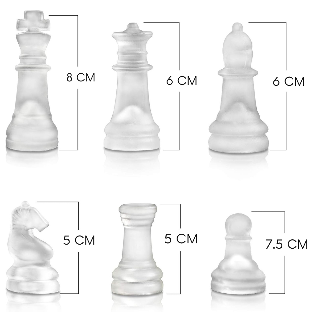 Glass Chess Set – Premium Frosted & Clear Glass Board Game