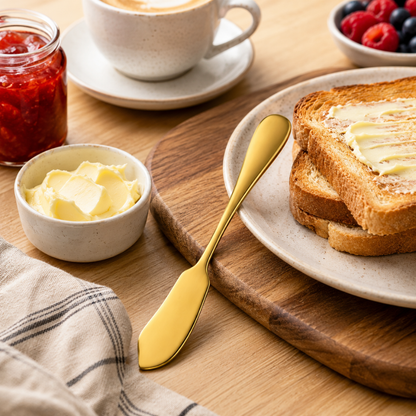 Luxury Gold Butter Knife – 14.6 cm Stainless Steel Spreader Knife