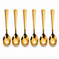 Gold Stainless Steel Dessert Spoon Set – 17 cm 6 Piece Luxury Tea & Dessert Spoon