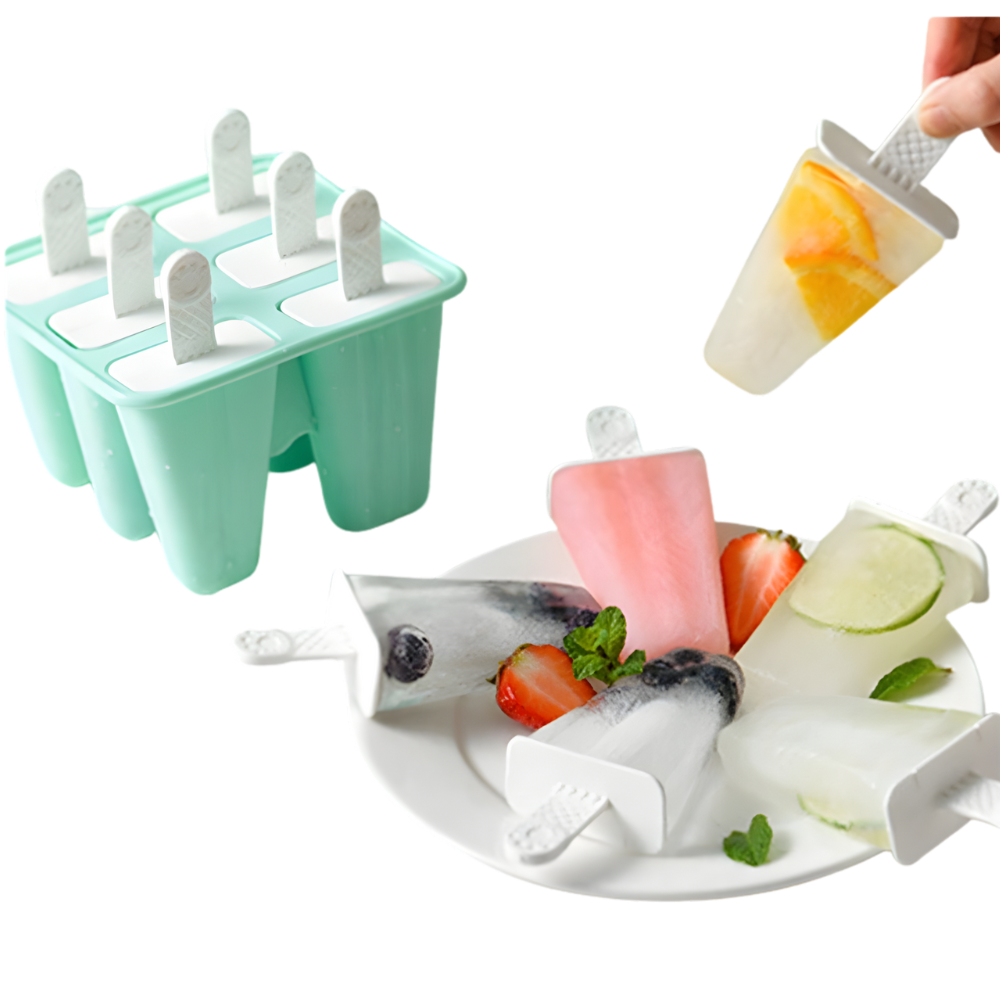 Reusable Ice Lolly Mould - 6 Slot Popsicle Maker | BPA-Free
