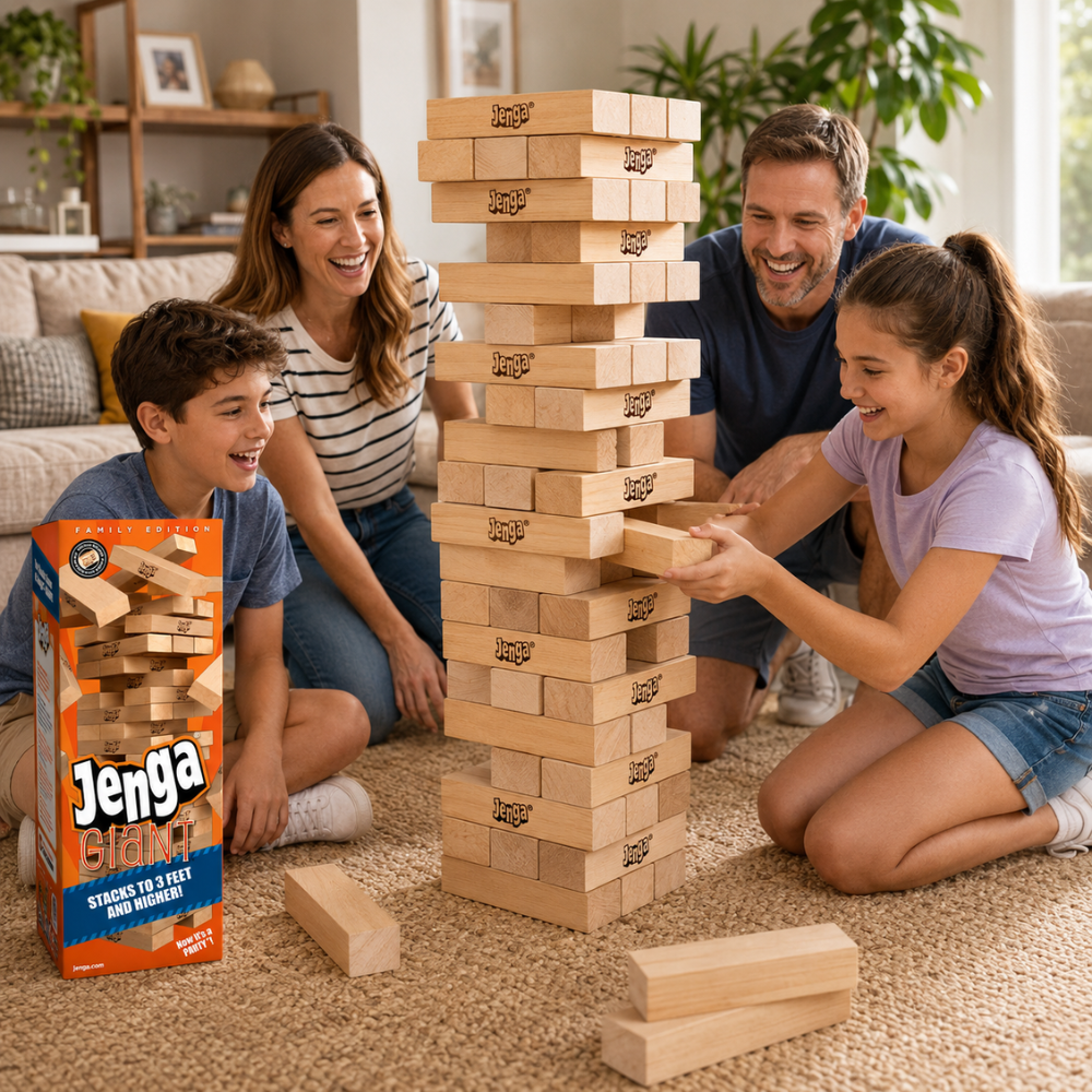 Jenga Giant Family Edition – Classic Wooden Stacking Tower Game