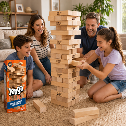 Jenga Giant Family Edition – Classic Wooden Stacking Tower Game