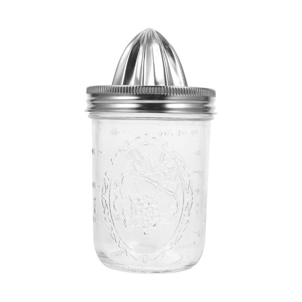 Glass Drink Dispenser with Metal Stand & Citrus Juicer – Premium Beverage Server with Tap for Drinks