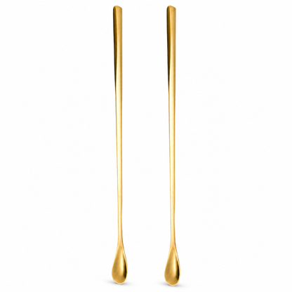 Luxury Gold Long Handle Tea Spoon Set – Elegant Stainless Steel Mixing & Dessert Spoons