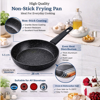 Non-Stick Granite Frying Pan - Durable Multi-Purpose Cooking Pan