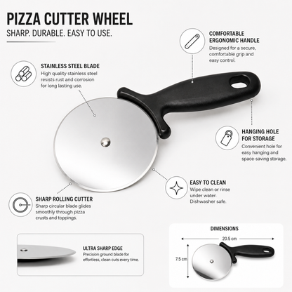 Stainless Steel Pizza Cutter Wheel – Kitchen Pizza Slicer