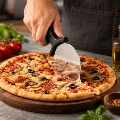 Stainless Steel Pizza Cutter Wheel – 20 cm Kitchen Pizza Slicer