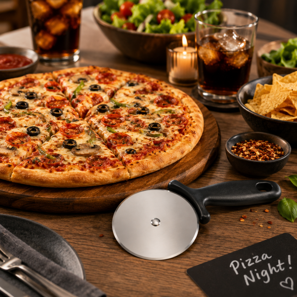 Stainless Steel Pizza Cutter Wheel – Kitchen Pizza Slicer