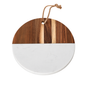 Round Acacia Wood & Marble Serving Board – 25 cm Premium Cheese & Snack Platter