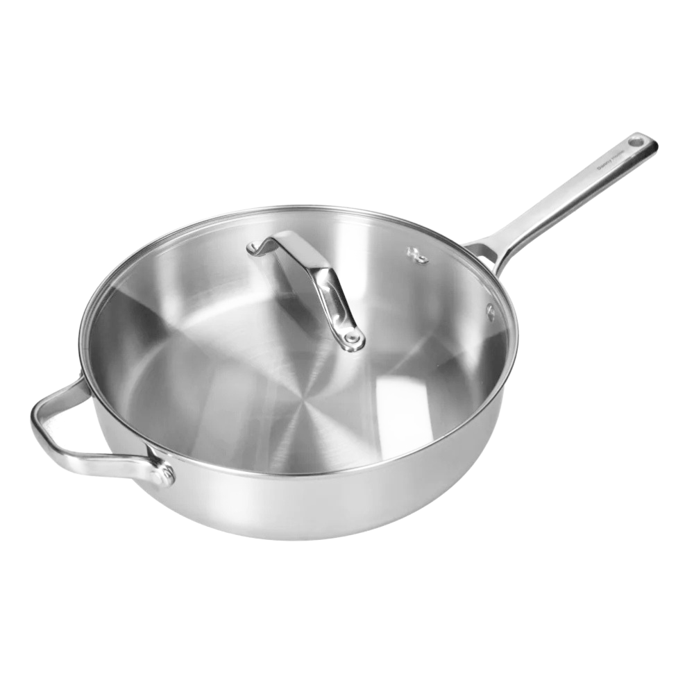 Stainless Steel Chef's Classic Pan with Lid - Multi-Purpose Cooking Pan - 30 cm