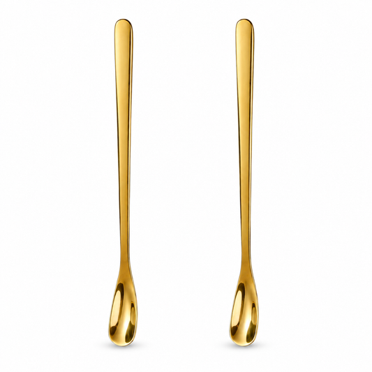 Luxury Gold Long Handle Mini Spoon Set – Elegant Stainless Steel Coffee & Dessert Spoons