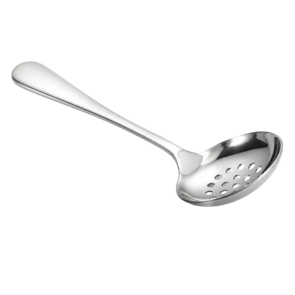 Stainless Steel Slotted Serving Spoon – 20 cm Kitchen Basting & Draining Spoon
