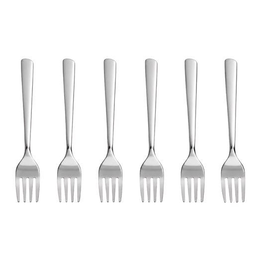 Stainless Steel Dessert Fork Set – 6 Piece Elegant Dessert & Snack Fork Collection