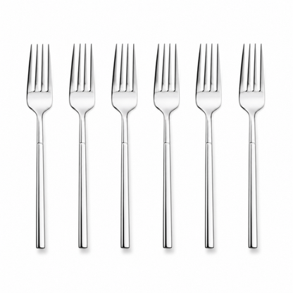 Stainless Steel Dessert Fork Set – 6 Piece Modern Dining & Dessert Fork Collection