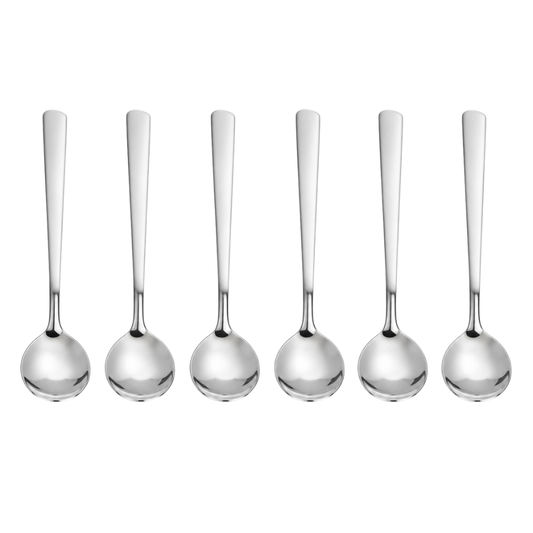 Stainless Steel Dessert Spoon Set – 6 Piece Modern Tea & Dessert Spoon Collection