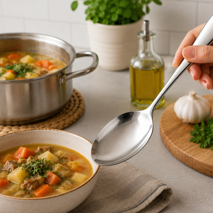 Stainless Steel Dishing Serving Spoon – 24 cm Kitchen Serving & Buffet Spoon
