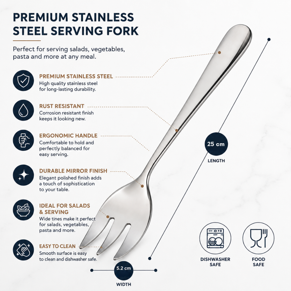 Stainless Steel Meat Serving Fork – 25 cm Kitchen Carving & Serving Fork