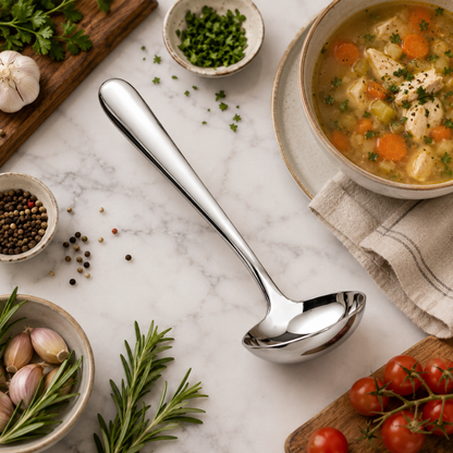 Stainless Steel Soup Ladle – 25 cm Kitchen Serving Spoon